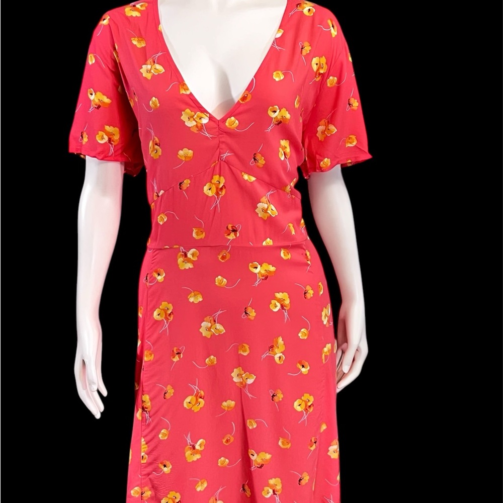 Floral Red Dress women plus size Gap Factory NWT